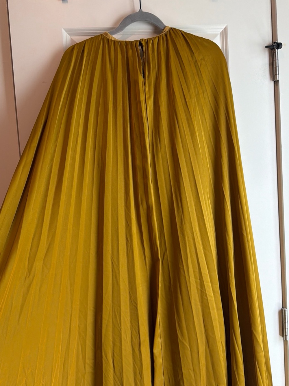 Mac Duggal Mustard Yellow Pleated Evening Dress - Picture 4 of 5